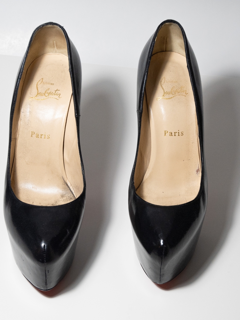 Christian Louboutin Black Patent Leather Platform Pumps